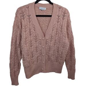 Rachel Zoe Sweater Button Front Open Knit Cardigan Size Medium